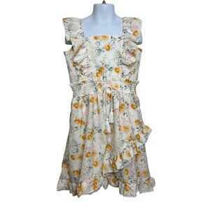 Rare Editions Girl’s Dress 6X Floral Fit Flare Sleeveless Ruffled Smocked Knee
